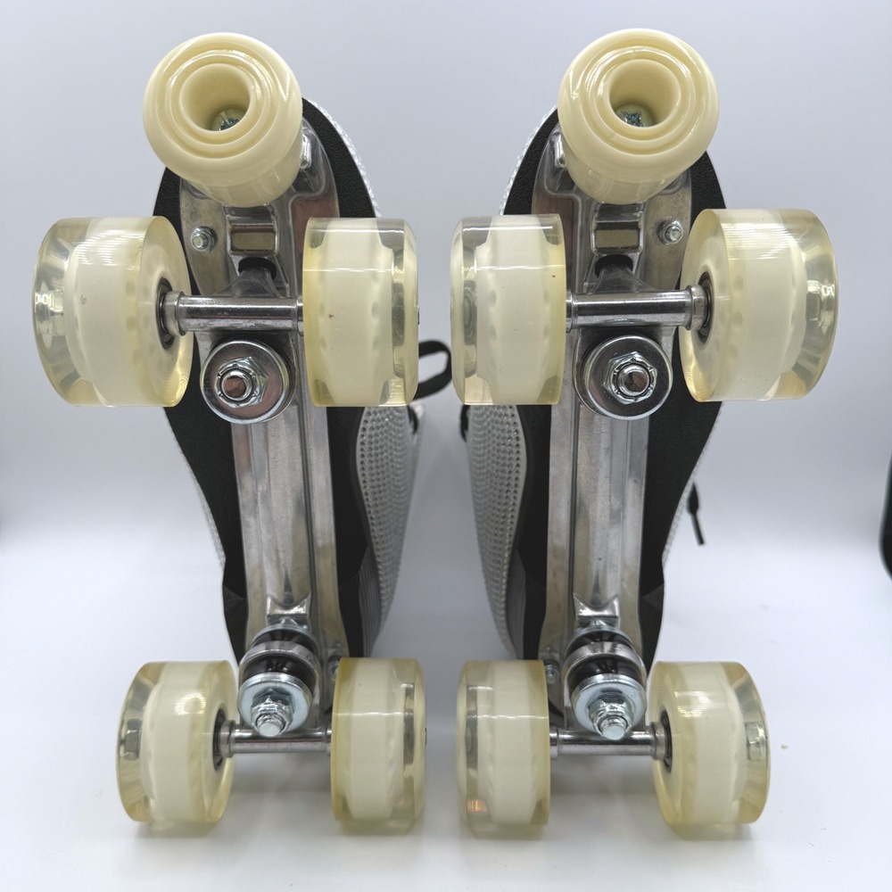 NWOT Steve Madden Rhinestone Roller Skates Silver Sparkle (Fits Like 9)Size 10 - Picture 7 of 9
